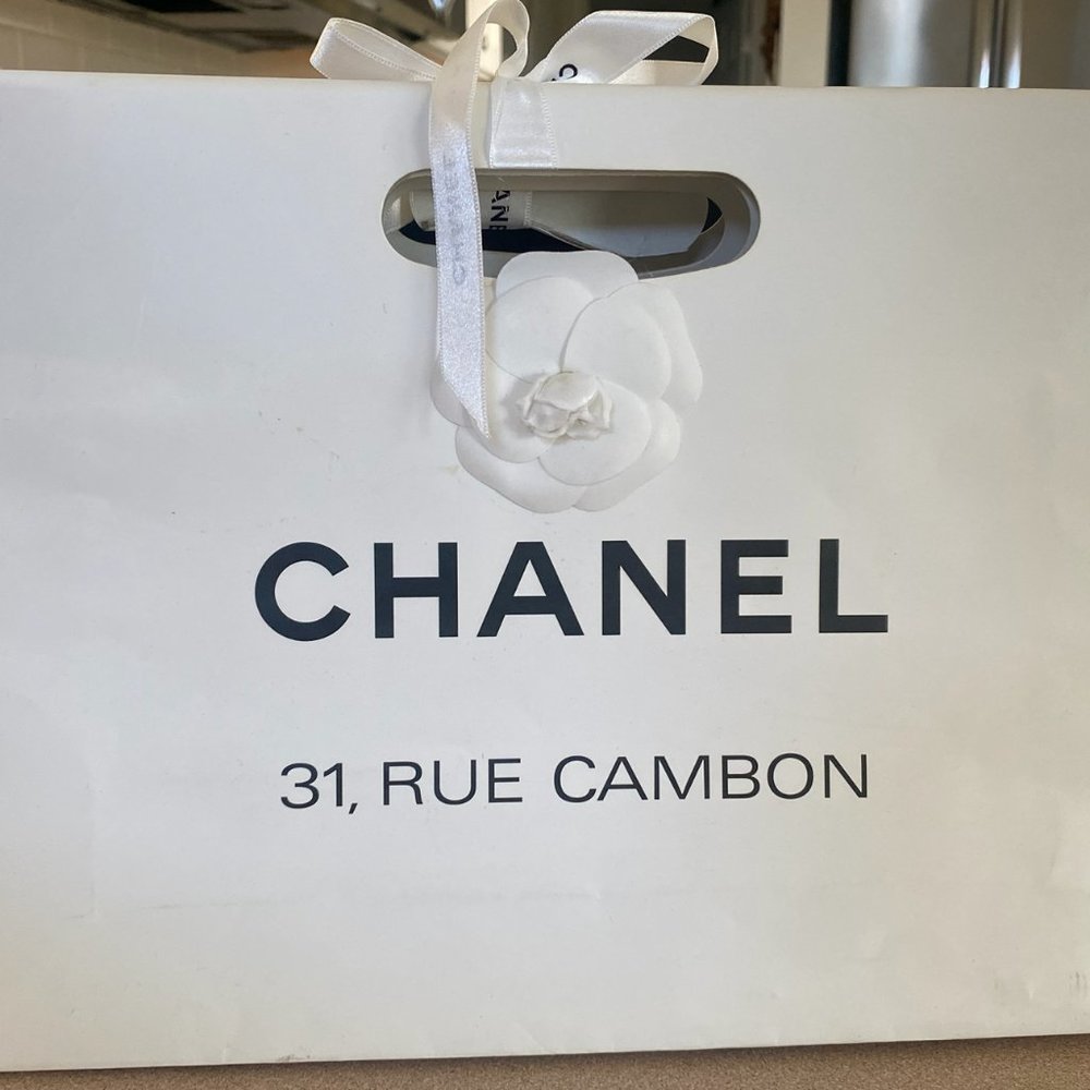 Chanel White Shopping Bag